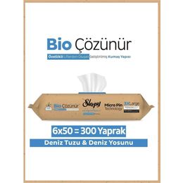 Sleepy 6x50 300 Yaprak Easy Clean Bio Çözünür Deniz Tuzu ve Deniz Yosunu Yüzey Temizlik Havlusu