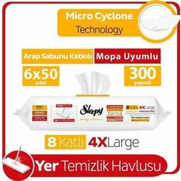 Sleepy 6x50 Easy Clean Arap Sabunu Katkılı Mopa Uyumlu Yer Temizlik Havlusu