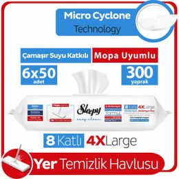 Sleepy 6x50 Easy Clean Çamaşır Suyu Katkılı Mopa Uyumlu Yer Temizlik Havlusu