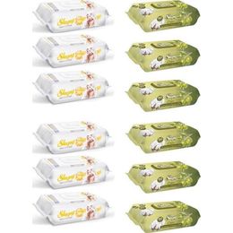 Sleepy 6x90'lı Sensitive + 6x90'lı Zeytinyağlı Islak Havlu
