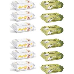 Sleepy 6x90'lı Sensitive + 6x90'lı Zeytinyağlı Islak Havlu