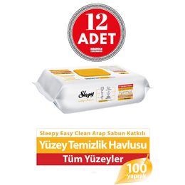 Sleepy Arap Sabunlu 12x100'lü Yüzey Temizleme Havlusu