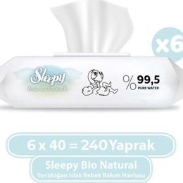 Sleepy Bio Natural 240 Yaprak Islak Mendil
