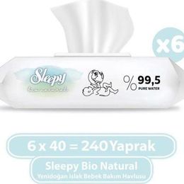 Sleepy Bio Natural 240 Yaprak Islak Mendil