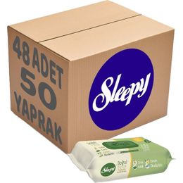 Sleepy Doğal Organik 48x50 Yaprak Islak Mendil