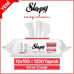 Sleepy Easy 12x100'lü Clean Kiraz Çiçeği Yüzey Temizlik Havlusu