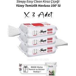 Sleepy Easy 3x100 Yaprak Clean Kiraz Çiçeği Yüzey Temizlik Havlusu