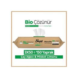 Sleepy Easy 3x50 150 Yaprak Clean Bio Çözünür Çay Ağacı ve Misket Limonu Yüzey Temizlik Havlusu