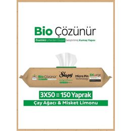 Sleepy Easy 3x50 150 Yaprak Clean Bio Çözünür Çay Ağacı ve Misket Limonu Yüzey Temizlik Havlusu