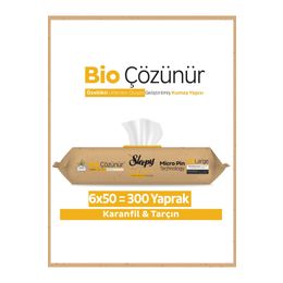 Sleepy Easy 6x50 300 Yaprak Clean Bio Çözünür Karanfil ve Tarçın Yüzey Temizlik Havlusu
