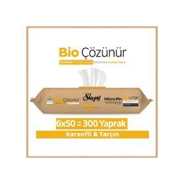 Sleepy Easy 6x50 300 Yaprak Clean Bio Çözünür Karanfil ve Tarçın Yüzey Temizlik Havlusu