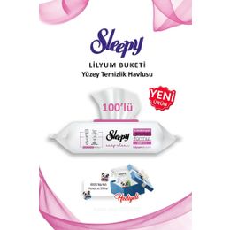 Sleepy Easy Clean 100 Yaprak Lilyum Buketi Yüzey Temizlik Havlusu