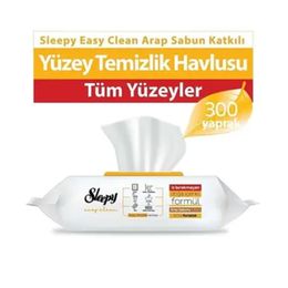 Sleepy Easy Clean 300 Yaprak Arap Sabunu Katkılı Yüzey Temizlik Havlusu