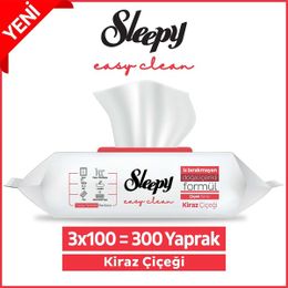 Sleepy Easy Clean 3x100'lü Kiraz Çiçeği Yüzey Temizlik Havlusu