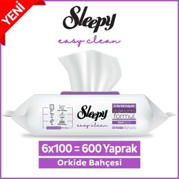 Sleepy Easy Clean 6x100'lü Orkide Bahçesi Yüzey Temizlik Havlusu