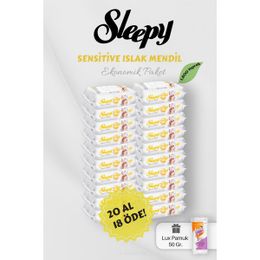 Sleepy Sensitive 90 Yaprak 20'li Paket Islak Mendil