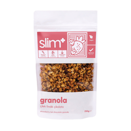 Slimplus 250 gr Çikolata Çilek Fındık Glutensiz İlave Şekersiz Vegan Granola