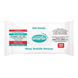 Smarter 100 Yaprak Beyaz Sabun Kokulu Yüzey Temizlik Havlusu