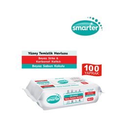Smarter 100 Yaprak Beyaz Sabun Kokulu Yüzey Temizlik Havlusu