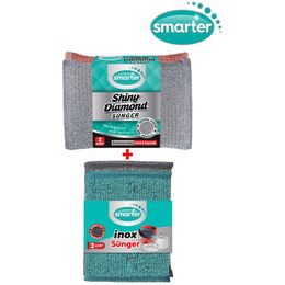 Smarter 2'li Shiny Diamond Sünger + 2'li İnox Sünger