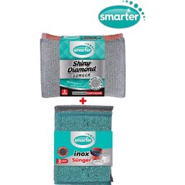 Smarter 2'li Shiny Diamond Sünger + 2'li İnox Sünger
