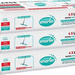 Smarter 3 Adet 4XL Mopa Uyumlu Yüzey Beyaz Sabun Kokulu Sirke ve Karbonat Katkılı 90 Yaprak Yer Temizlik Havlusu Bezi