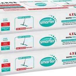 Smarter 3 Adet 4XL Mopa Uyumlu Yüzey Beyaz Sabun Kokulu Sirke ve Karbonat Katkılı 90 Yaprak Yer Temizlik Havlusu Bezi