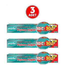 Smarter 30 Adet 3 Paket Hazır Kesilmiş Yağlı Pişirme Kağıdı