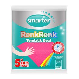 Smarter 5'li Renkli Tüm Yüzeyler Mikrofiber Temizlik Bezi