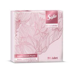 Sofia 33x33 cm 30 Adet Kumaş Dokulu Lüks Pembe Peçete
