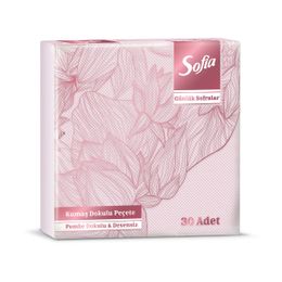 Sofia 33x33 cm 30 Adet Kumaş Dokulu Lüks Pembe Peçete