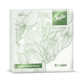 Sofia Yeşil 30'lu Kumaş Dokulu Peçete