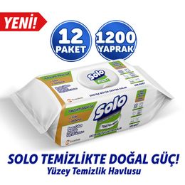 Solo 12'li Beyaz Sabun Ferahlığı Yüzey Temizlik Havlusu
