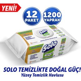 Solo 12x100'lü Beyaz Sabun Ferahlığı Yüzey Temizlik Havlusu