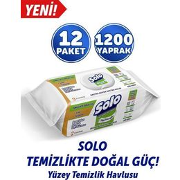 Solo 12x100'lü Beyaz Sabun Ferahlığı Yüzey Temizlik Havlusu