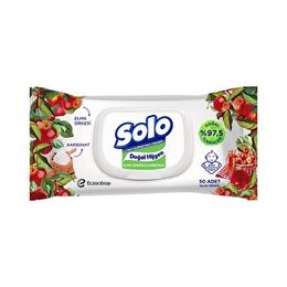 Solo 50'li Doğal Hijyen Elma Sirkesi Karbonat Islak Mendil