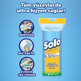 Solo Rulo 20 Yaprak Mavi Hijyenik Temizlik Bezi