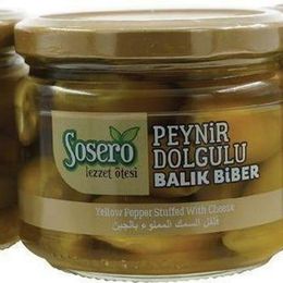 Sosero 3x290 gr Cam Kavanoz Peynir Dolgulu Balık Biber