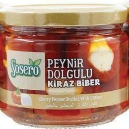 Sosero 3x290 gr Cam Kavanoz Peynir Dolgulu Kiraz Biber