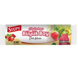 Stepy 65x80 cm 10'lu Çilek Büzgülü Büyük Boy Çöp Torbası