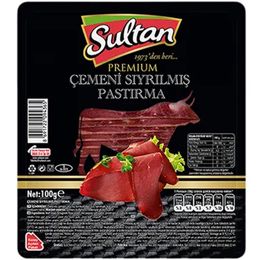 Sultan 100 gr Dilimli Dana Çemeni Sıyrılmış Pastırma
