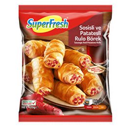 SuperFresh 420 gr Sosisli ve Patatesli Dondurulmuş Rulo Börek