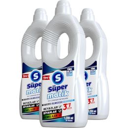 Süpermatik 3x1200 ml 3'ü 1 Arada Sıvı Çamaşır Deterjanı