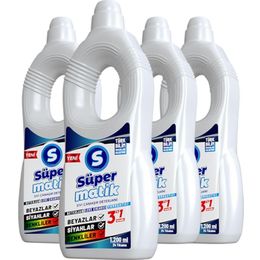 Süpermatik 4x1200 ml 3'ü 1 Arada Sıvı Çamaşır Deterjanı