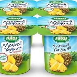 Sütaş 4x115 gr Ananaslı Yoğurt