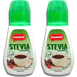 Sweetwell Sıfır Kalori 2x200 ml Stevia Sıvı Tatlandırıcı