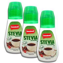 Sweetwell Sıfır Kalori 3x200 ml Stevia Sıvı Tatlandırıcı