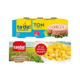 Tada 3x75 gr Ton Balığı + 3x200 gr Mısır Konservesi