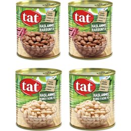Tat 2x800 gr Haşlanmış Kuru Fasulye + 2x800 gr Barbunya