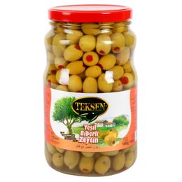 Teksen 1000 gr Biberli Yeşil Zeytin